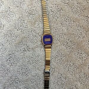 Casio Gold and Blue Digital Watch